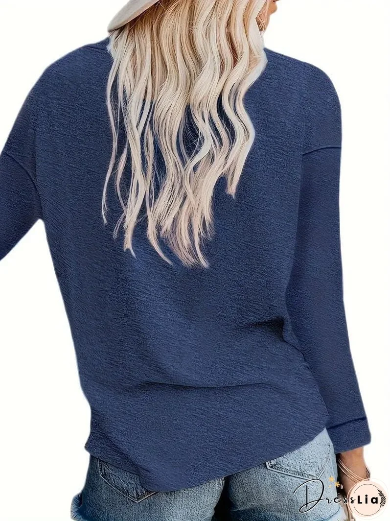 Long Sleeve Crew Neck T-Shirt for Women