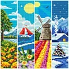 (Multi-Style)Four Seasons-11CT Stamped Cross Stitch Bookmark 25*8cm(Double Sided)