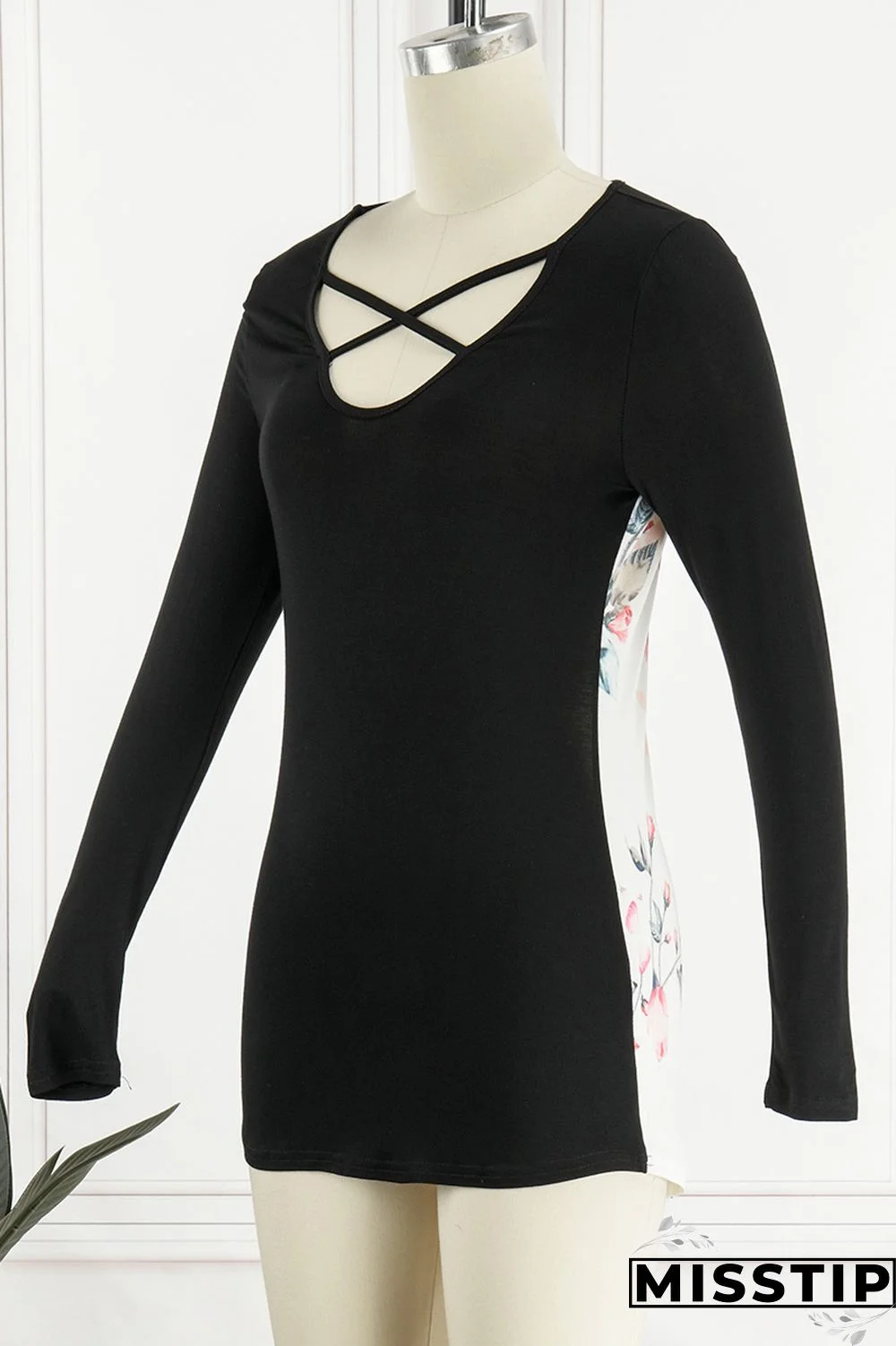 Grass Green Casual Print Patchwork Tops