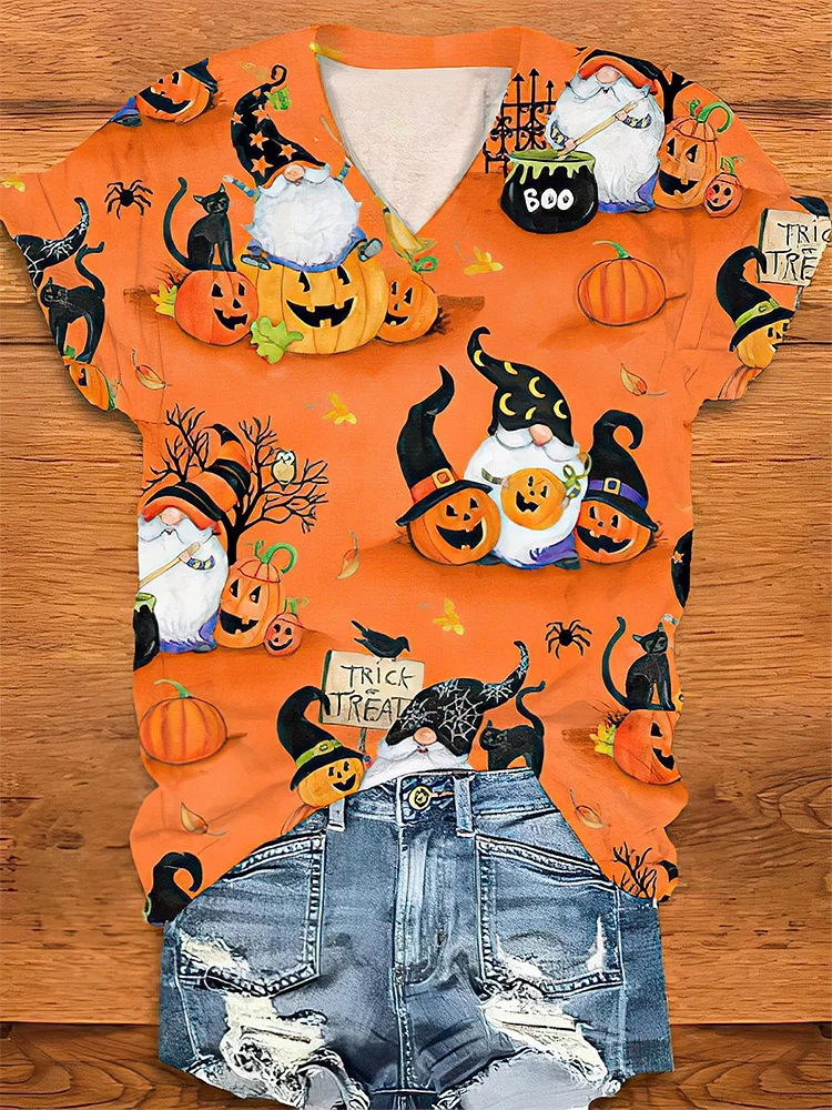 Halloween Art Print Casual T-Shirt