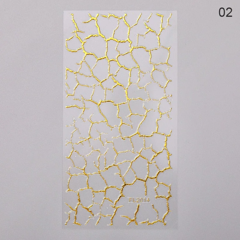 Gold 3D Nail Sticker Curve Stripe Lines Nails Stickers Gradient Adhesive Striping Tape Nail Foil Nail Art Stickers Decals Silver-Nail Inspo