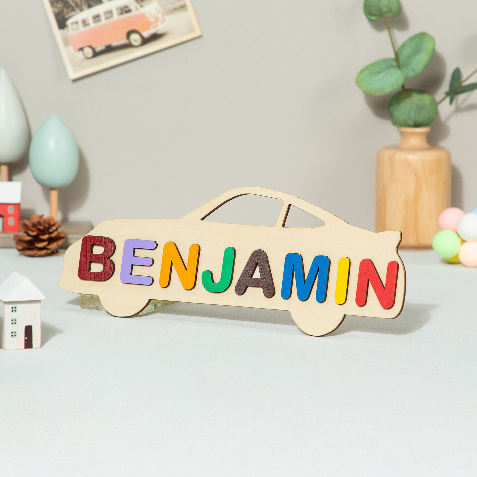 Personalized Kid's Wooden Name Alphabet Puzzle Toy for Toddlers Early