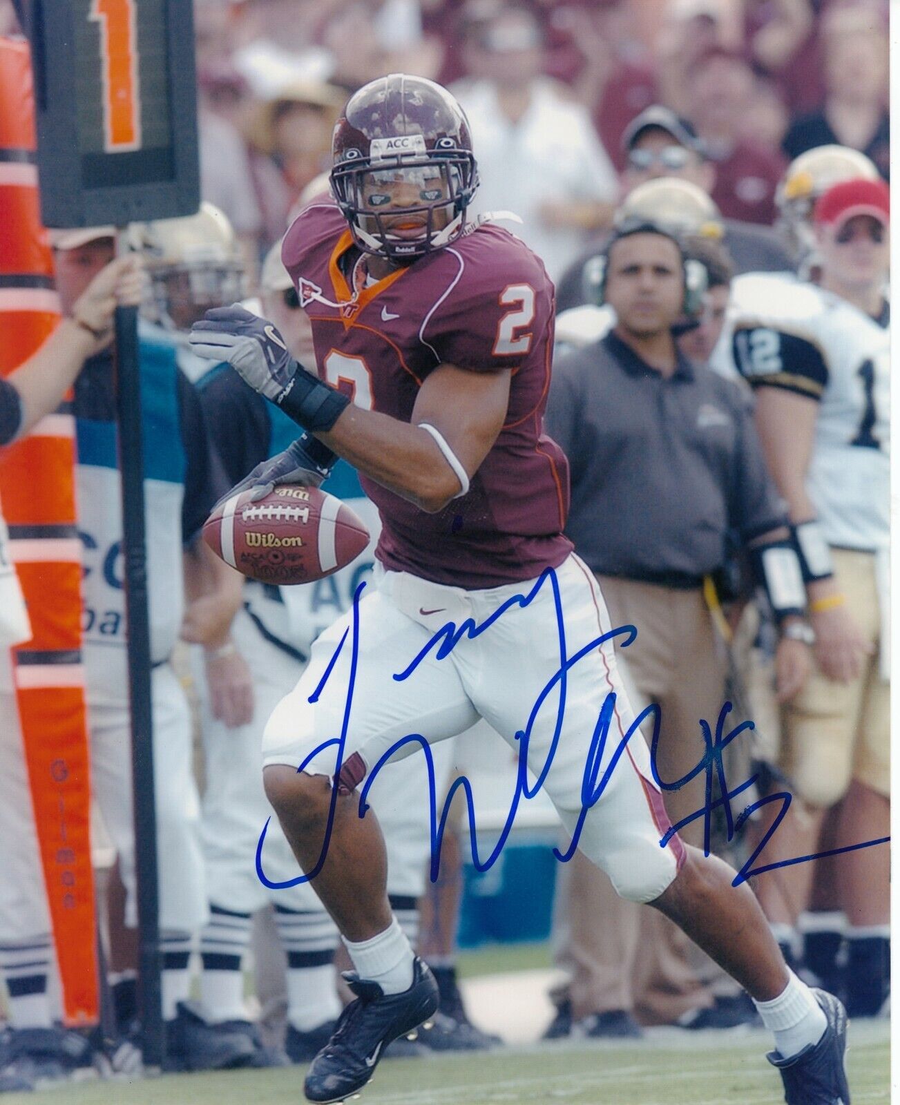 Jimmy Williams #0 8x10 Signed Photo Poster painting w/ COA Virginia Tech