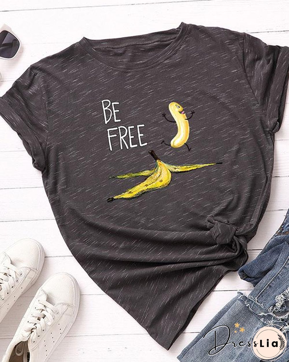 Be Free Print Short Sleeve T-Shirt