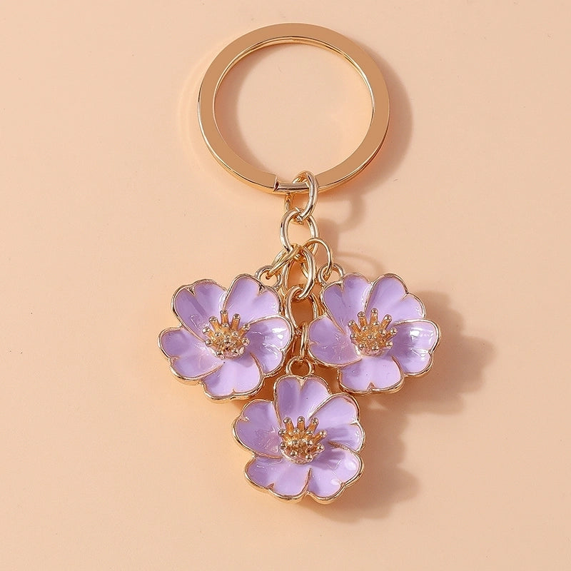 Cute Sweet Flower Alloy Keychain