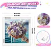 Seaside Pansy Beaded Bouquet Special Shaped 5D DIY Partial Drill Diamond Painting Kits for Adults Beginners Home Decor Diamonds Dots Gem Art Kits 11.81 X11.81inch