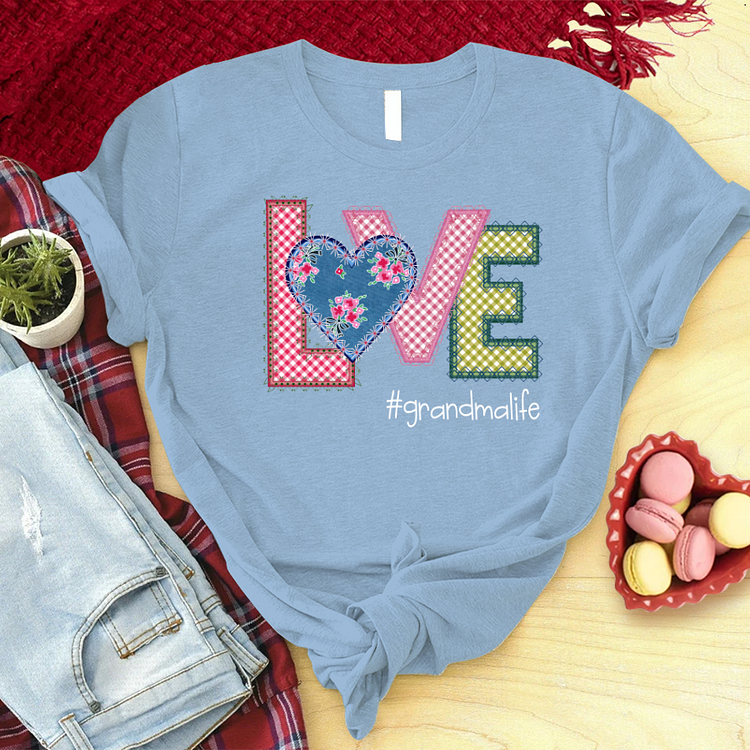 Personalized Grandma Love Valentine's Day Grammy Life T-Shirt socialshop