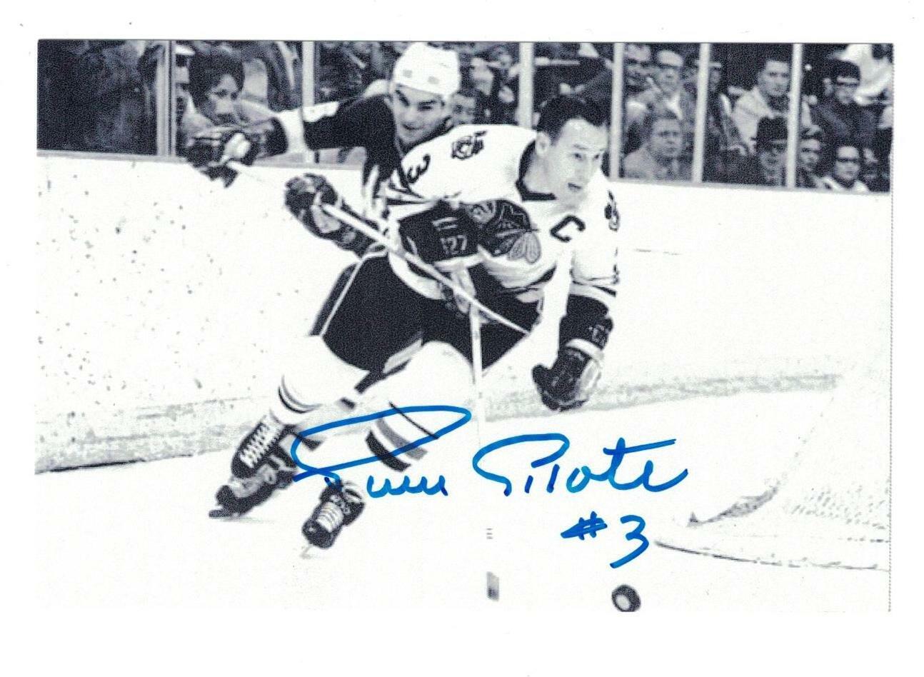 Pierre Pilote Signed Autographed 4x6 Photo Poster painting Chicago Blackhawks C