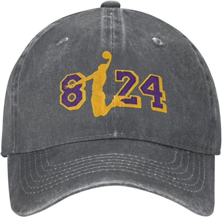 Remenber NO.24 Basketball Unisex Sandwich Cap Denim Hats Baseball Caps Snapback Cap Denim Unisex Four Seasons