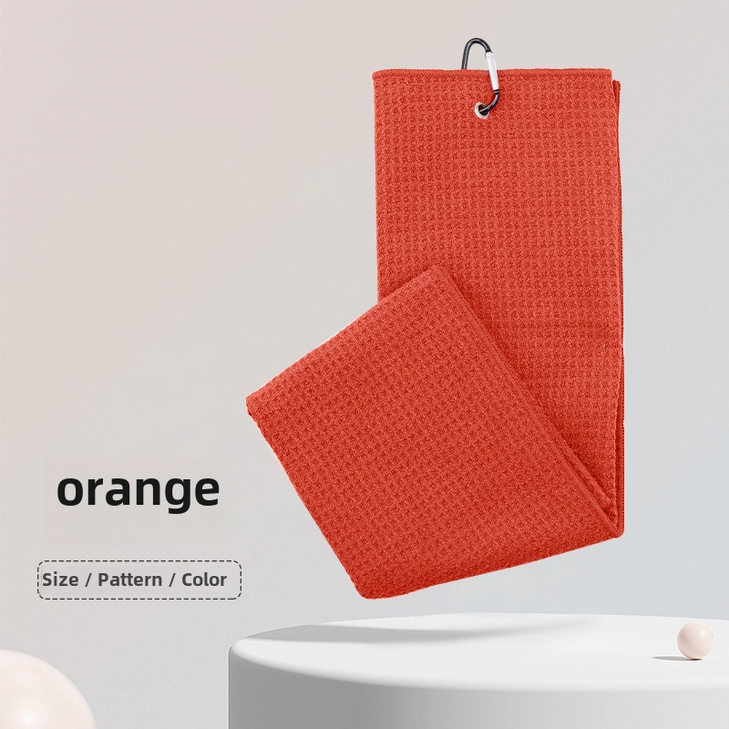 Golf Towel Tri-fold Sports Microfiber Waffle Ball Towel Pineapple Plaid Printed Embroidered Logo