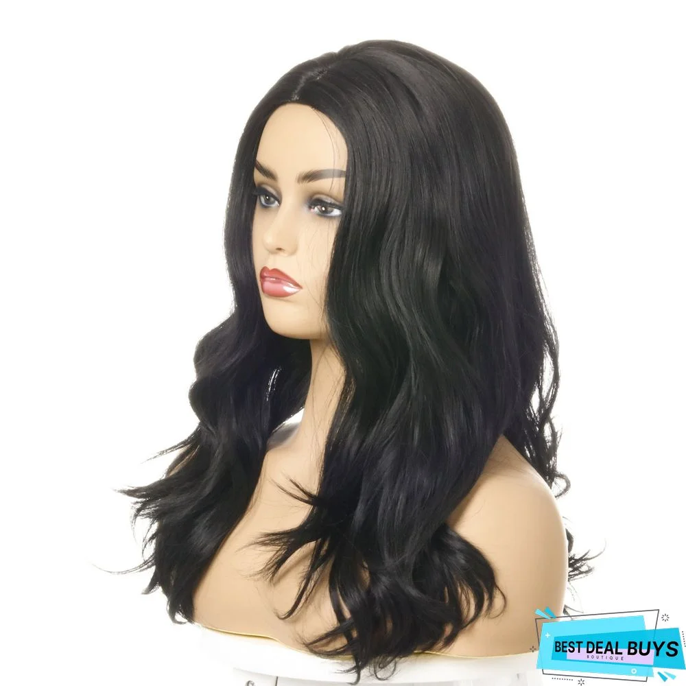 Popular Wig Chemical Fiber Headgear Split Black Curly Hair