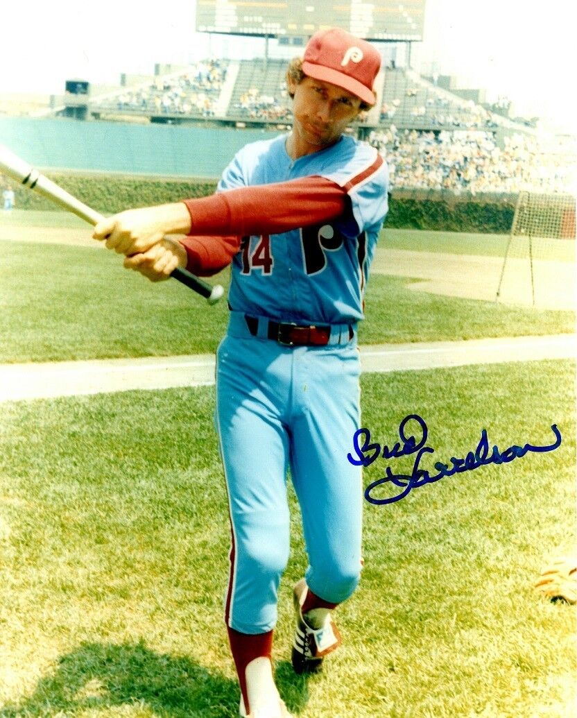 Signed 8x10 BUD HARRELSON Philadelphia Phillies Autographed Photo Poster painting - COA