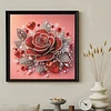 Rote Rose speziell geformte 5D DIY Teilbohrer-Diamant-Mal-Set 30x30cm