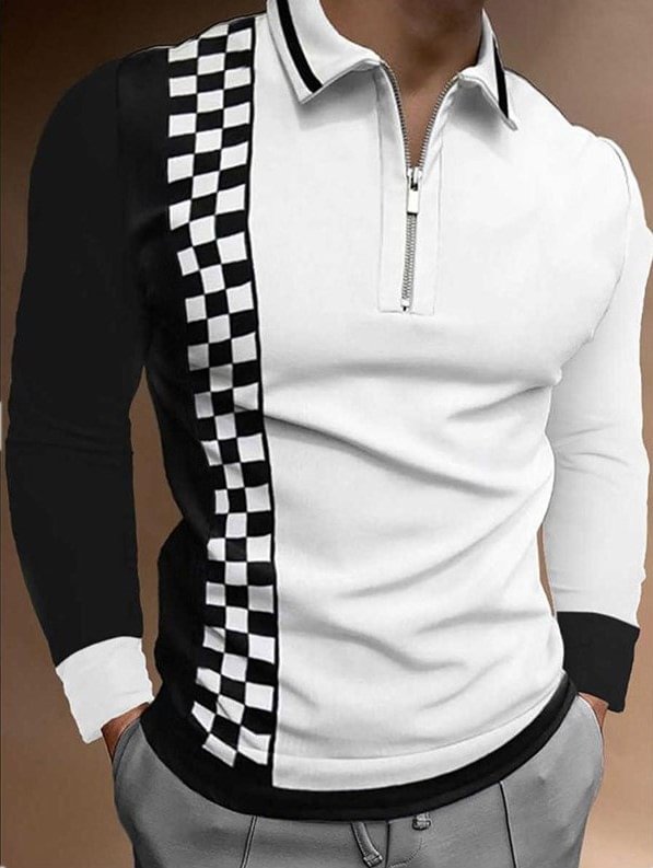 Men's Polo Shirt Long Sleeve Casual
