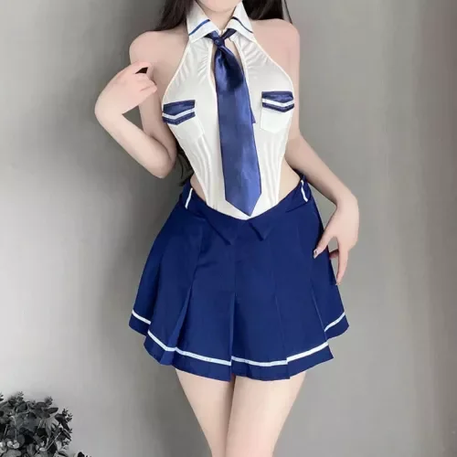 pornhint Pornhint Sexy Lingerie School Girl Cosplay College Uniform Kawaii Bodysuits Skirts Dress New