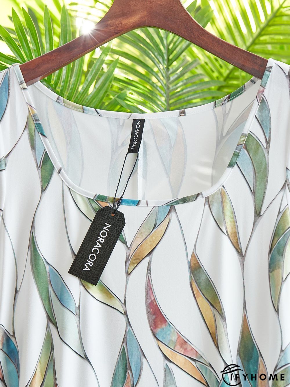 Printed Casual Square Neck Short Sleeve Dress | IFYHOME