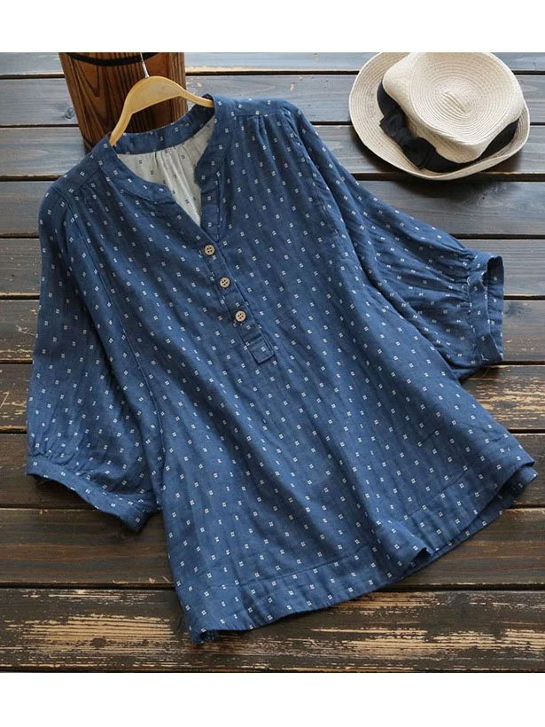 Cotton Polka Dots Casual Shirts & Tops