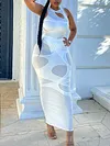 False Two Bodycon Sleeveless Midi Dress