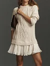 Cable knit sweater mini dress