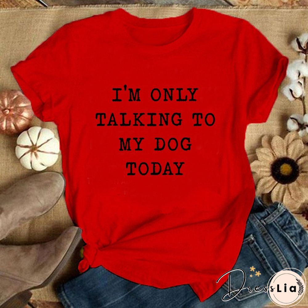 Women's Fashion Letter Printed T-shirts Girls' Funny Graphic Tee Tops Casual Crew Neck Short Sleeve Shirt Tops Laides Summer T-shirts Dog Lover Female Clothes