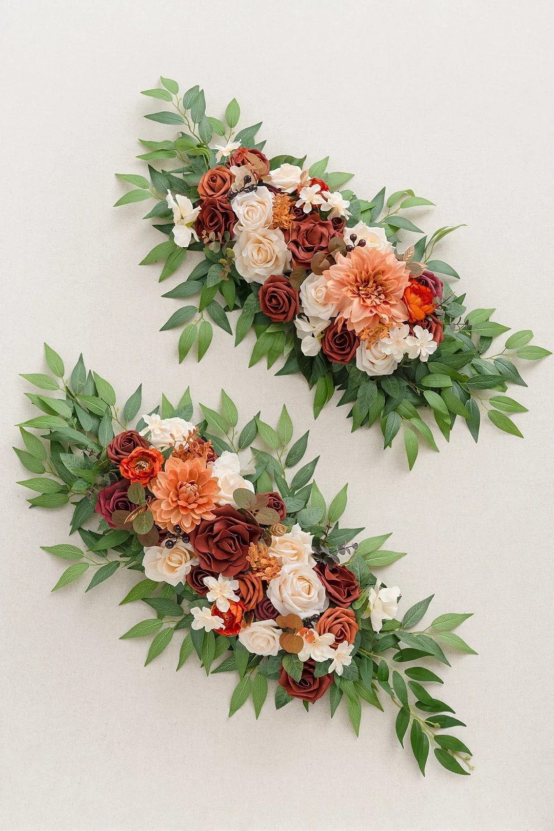 Flower Arrangements for Arch Decor in Sunset Terracotta