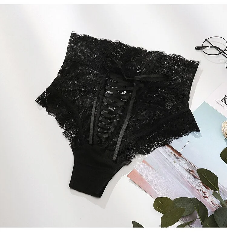 XXXL women's sexy high-waist underwear, thong, hollow underwear, seamless mesh underwear, floral underwear1