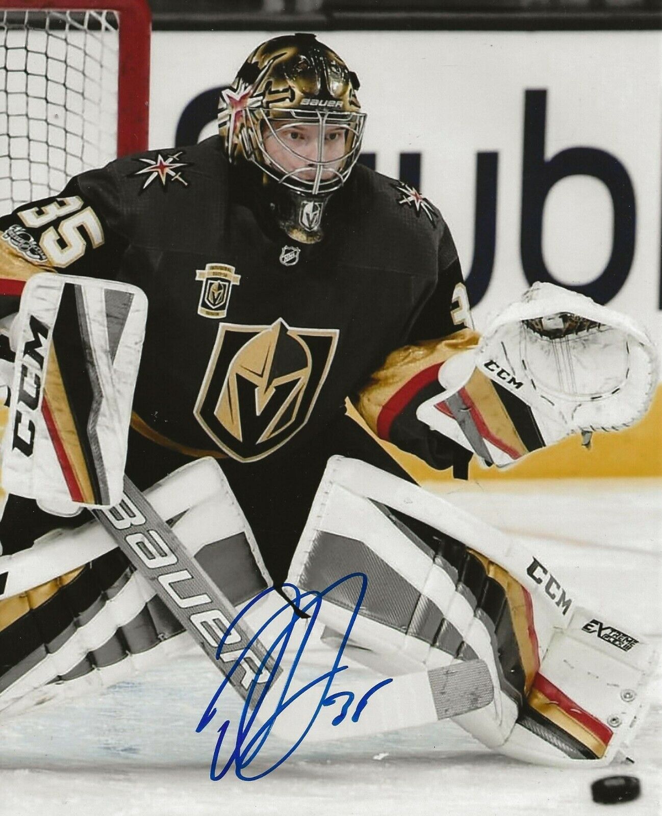 Oscar Dansk signed Las Vegas Golden Knights 8x10 Photo Poster painting autographed 3