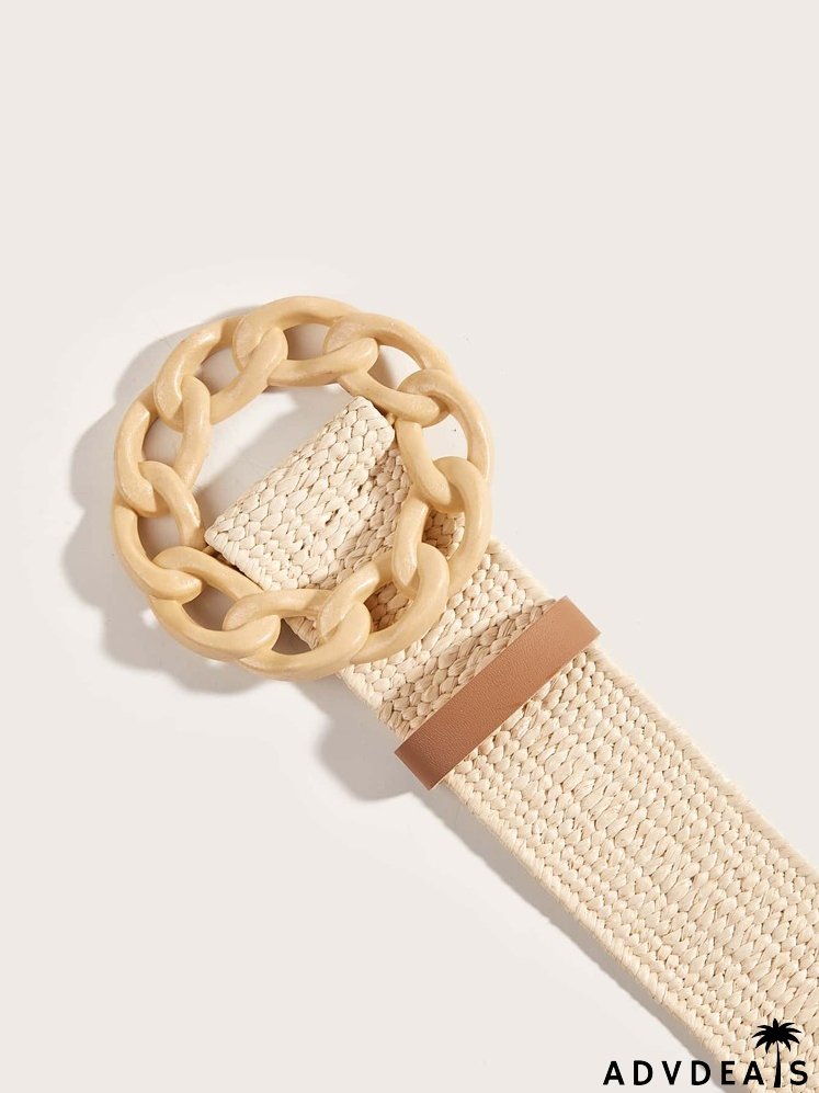 Chain Design Buckle Woven Belt