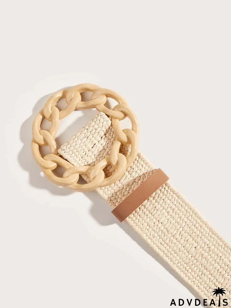 Chain Design Buckle Woven Belt