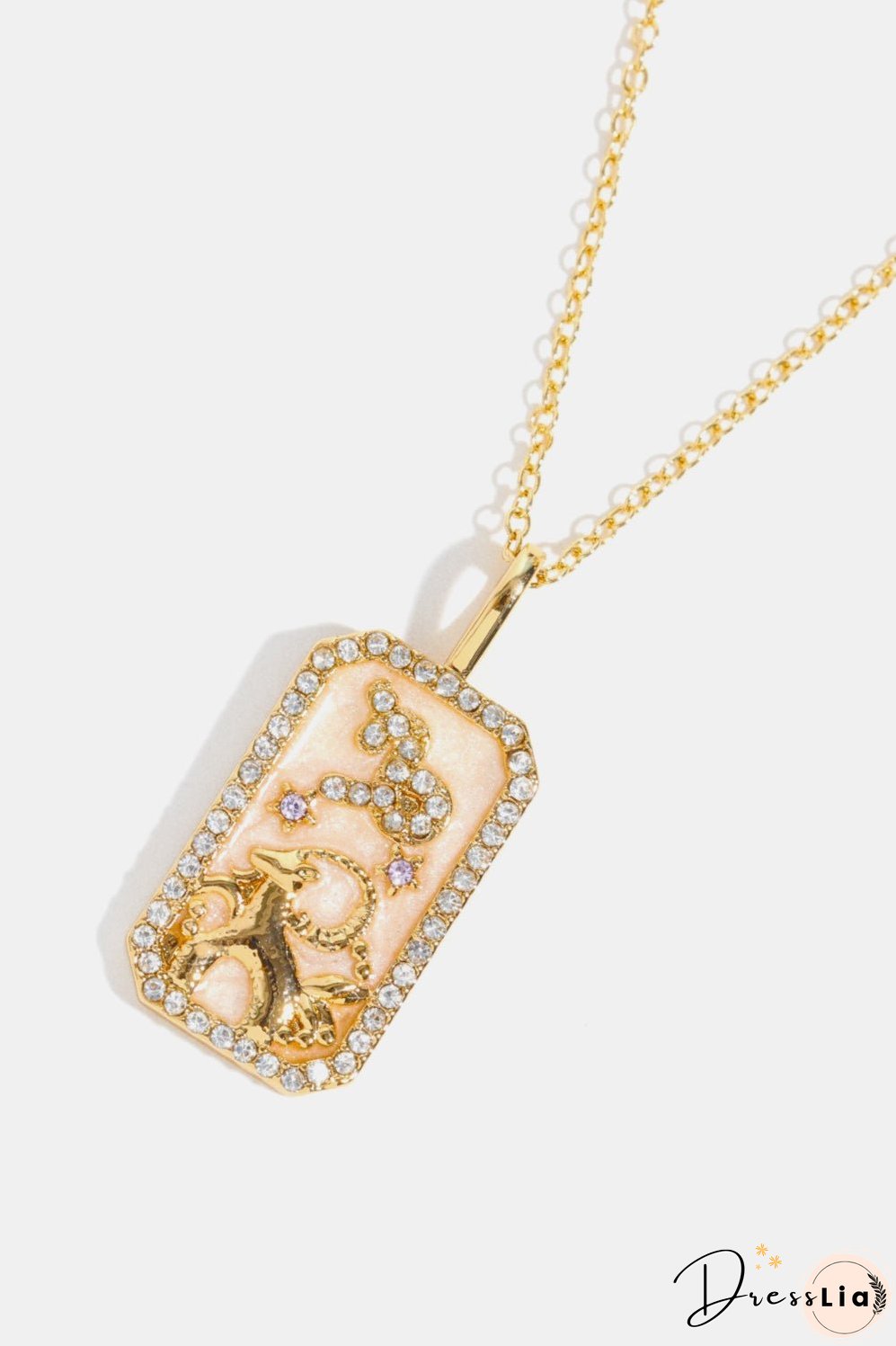 Rhinestone Constellation Pendant Copper Necklace