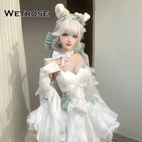 [Wetrose] Lynette Angel's Courtyard SR Cosplay Costume White Ballet Dress Wig Full Set