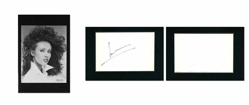 Iman - Signed Autograph and Headshot Photo Poster painting set - Model - David Bowie