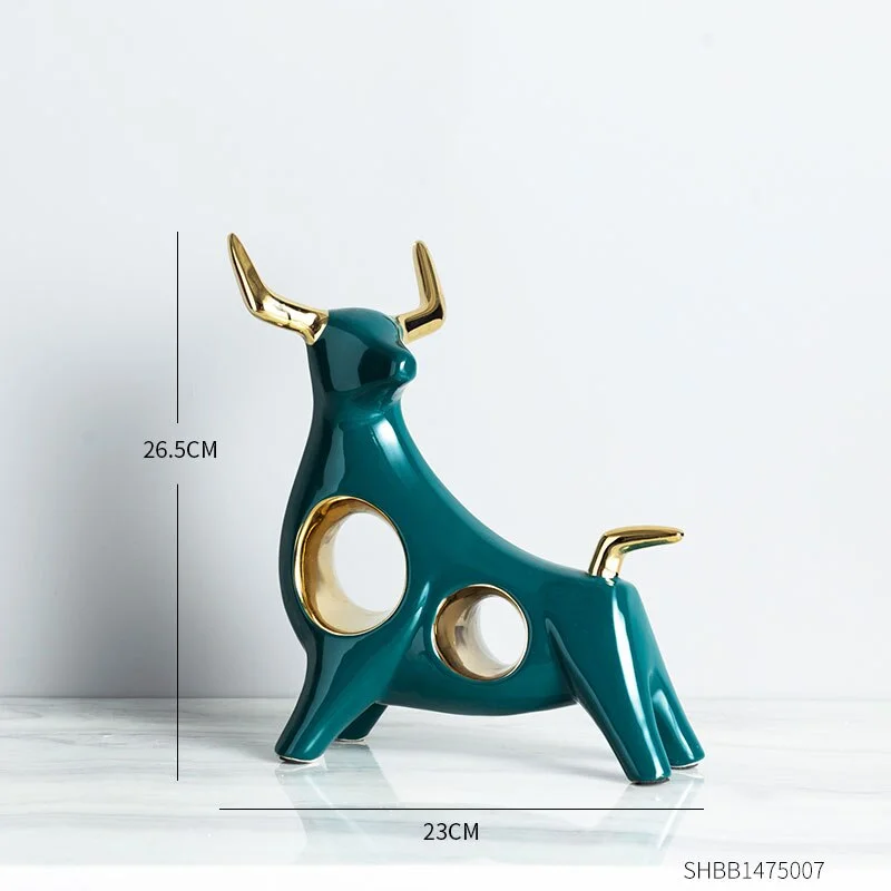 Modern design bull ceramic ornaments bionic art giraffe sculpture interior decoration material accessories desktop model gift