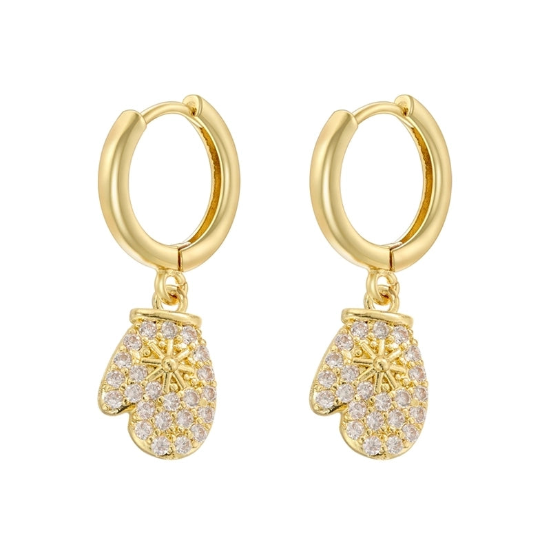 1 Pair Christmas Elegant Romantic Christmas Hat Christmas Tree Santa Claus Inlay Copper Zircon 18K Gold Plated Drop Earrings