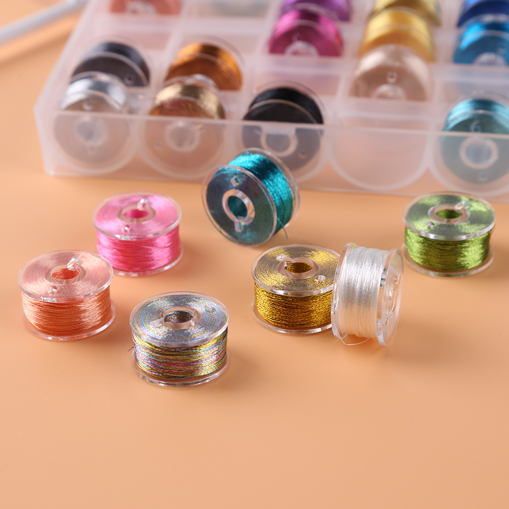 Embroidery Sewing Thread Polyester Sewing Machine Yarn Line Box (25 Colors)