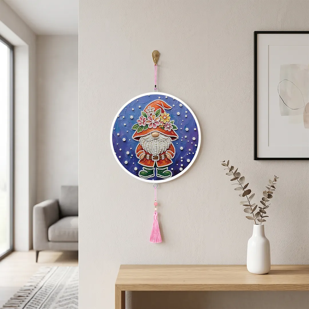 Goblin DIY Pearl Painting Kit With Round Frame & Tassel 9.25x9.25inch Pearl Painting Art Kits Pearl Dot Painting for Adults Beginners Home Wall Decor