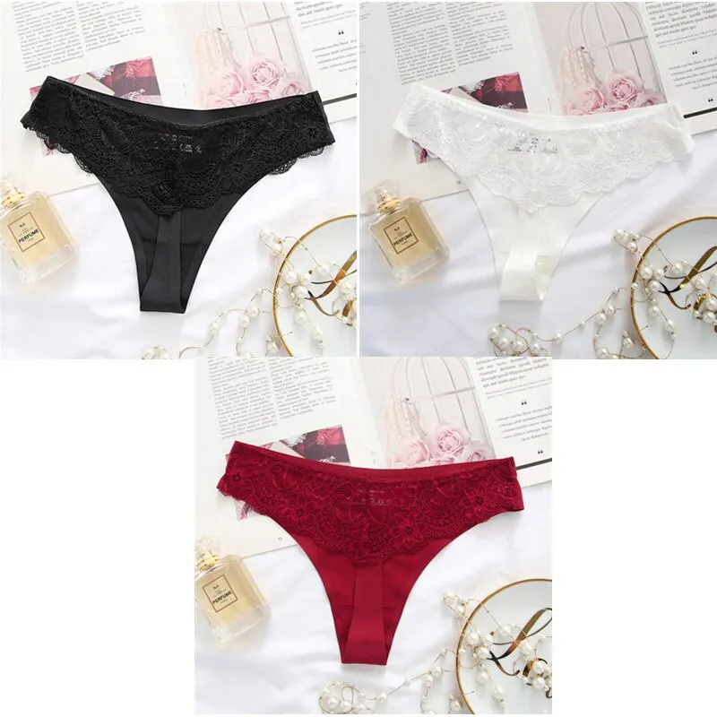 Billionm Ice Silk Thong Women G String Lace Sexy Panties Low Waist Thongs Summer Cool Underwear Transparent Underpants 20