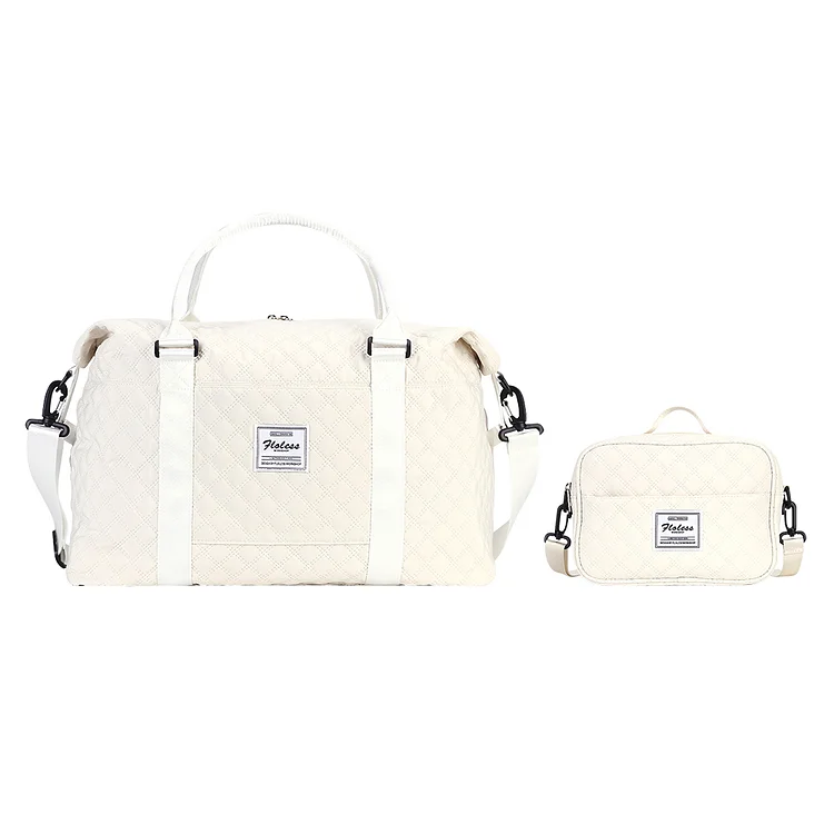 2pcs Duffel Bag Casual Zipper Oxford Unisex Overnight Cosmetic Bag for Men Women