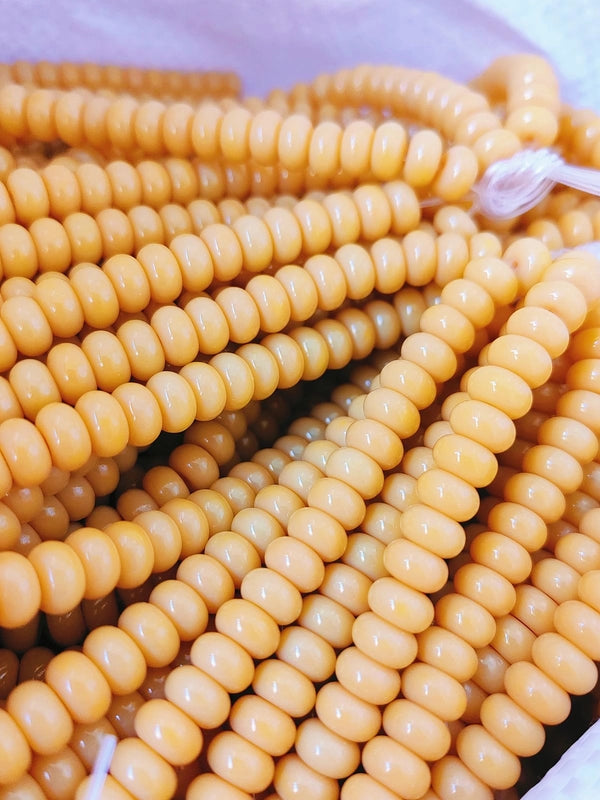 1 String 5*8mm Glass Glass Geometric Solid Color Beaded