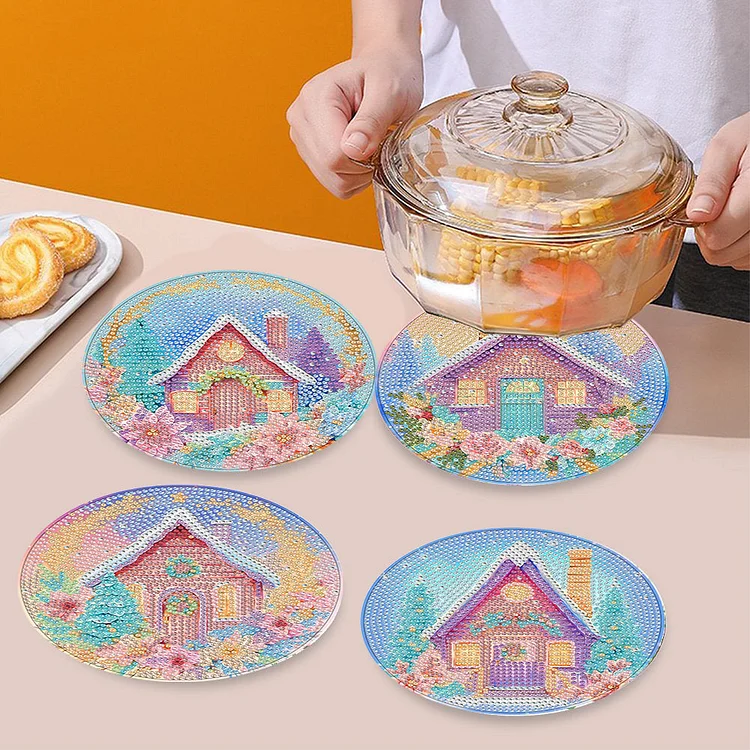 4PCS Diamond Painting Placemats Dish Mats | Sweet Home