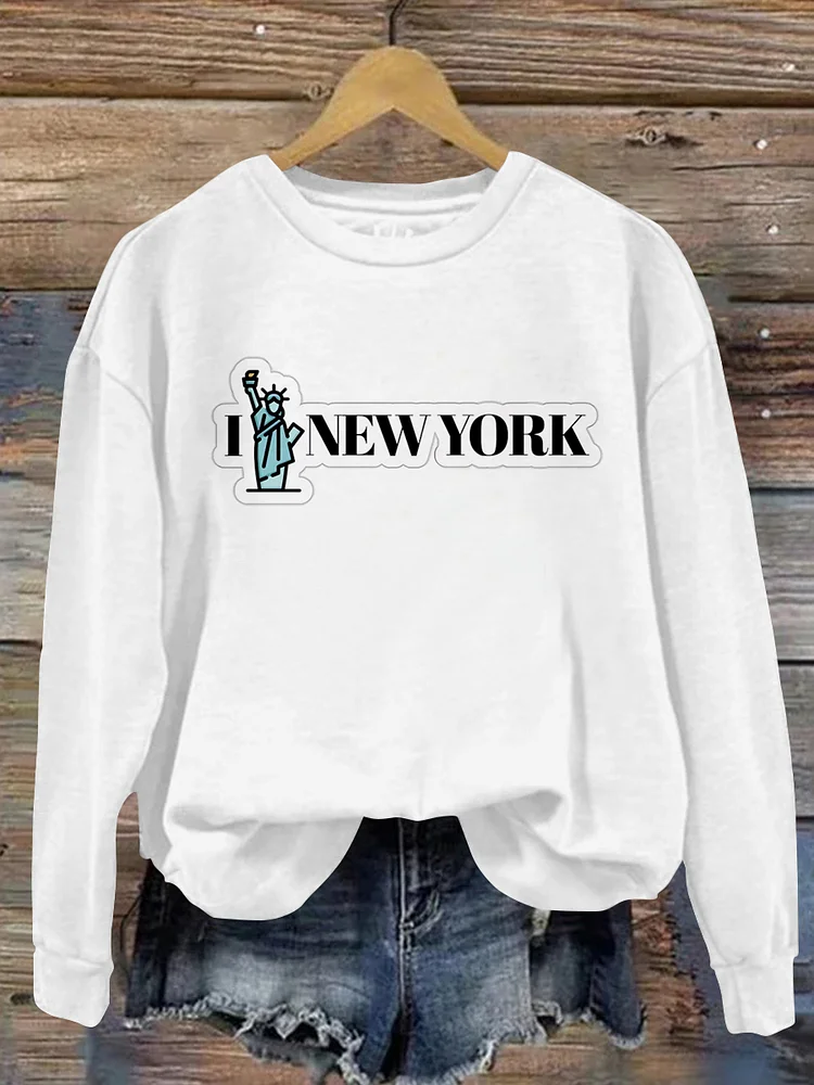 White city limited simple printed sweatshirt 106