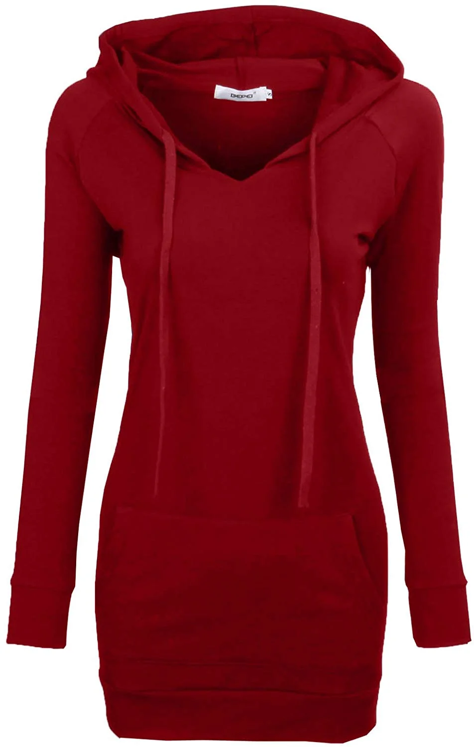 Womens Long Sleeve Tunic Hoodies String Sweatshirts with Pockets