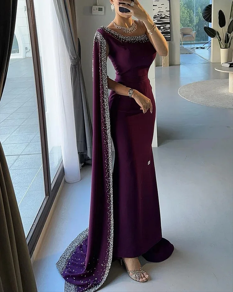  Ladies fashionable and elegant one shoulder dress