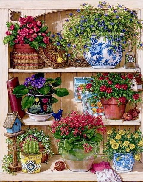 

Cupboard Flower – Paint By Numbers - 40*50CM, 501 Original