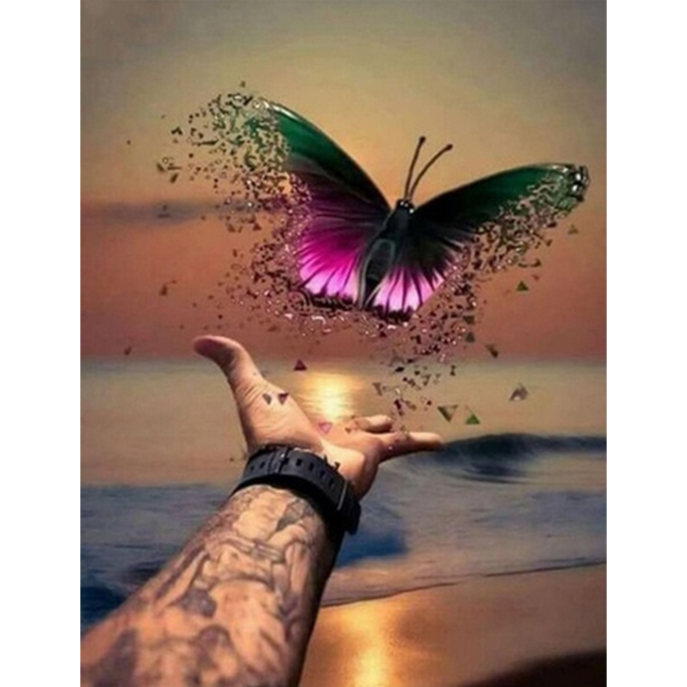 

Hand Holding Butterfly - Round Drill Diamond Painting - 30*40CM, 501 Original
