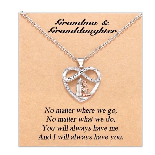 For Granddaughter - S925 You Will Always Have Me And I Will Always Have You Heart Necklace