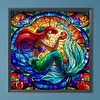 Ariel vitrail en vitraux kit complet DIY 5d &agrave; perceuse ronde diamant pour adultes/d&eacute;butants d&eacute;coration int&eacute;rieure diamants &agrave; points en diamant peintures arts de l&rsquo;art de l&rsquo;art 40x40cm