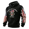 Men's Vintage 250th Anniversary American Flag Eagle Print Pocket Hoodie by Inlyline