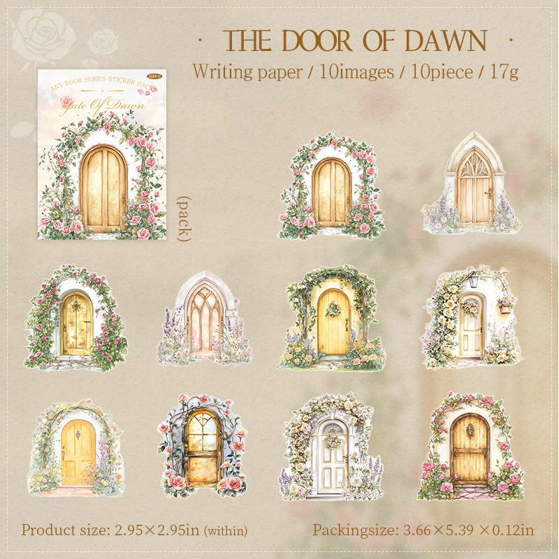 Sticker - Arbitrary Gate Series Vintage Flower Door Landscape 