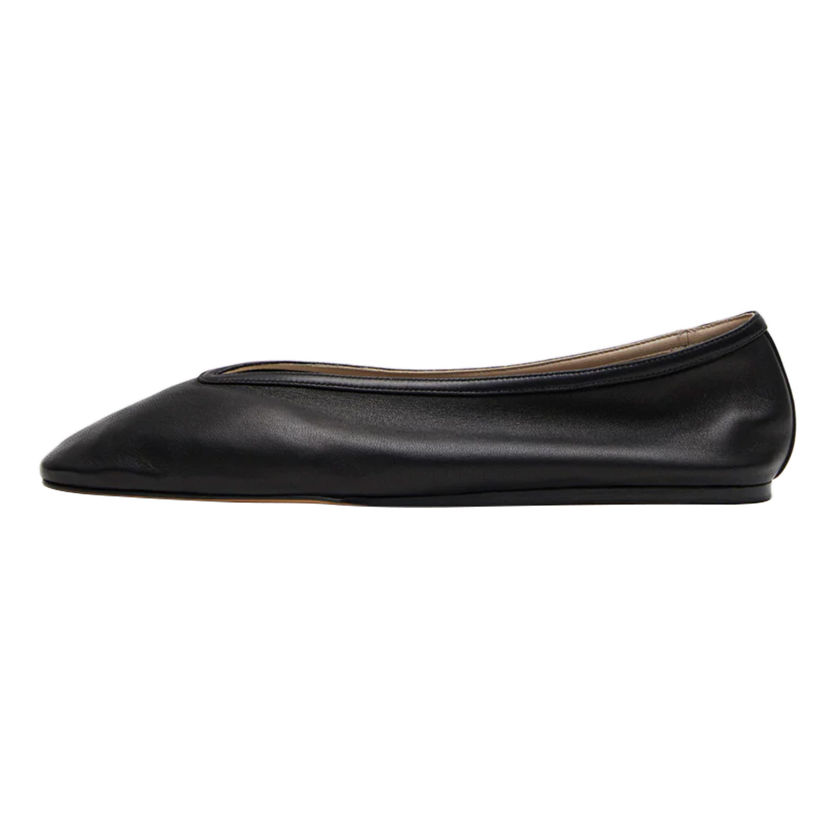 Vegan Leather Slip-On Round Toe Flat Shoes for Women in Black Nicepairs